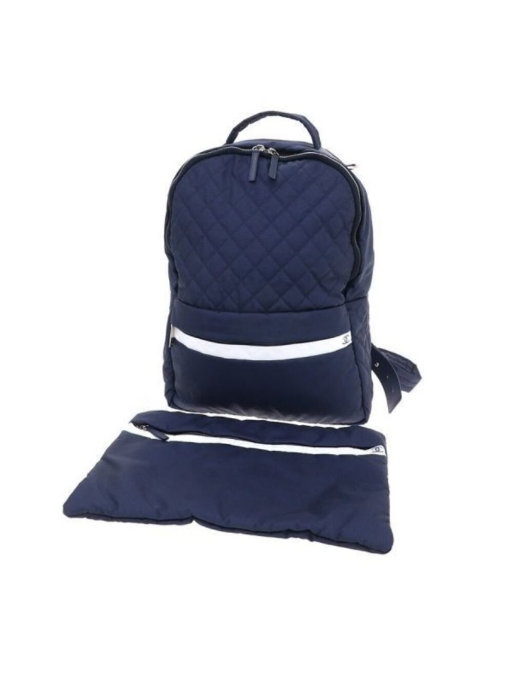 Chanel Quilted Backpack Navy